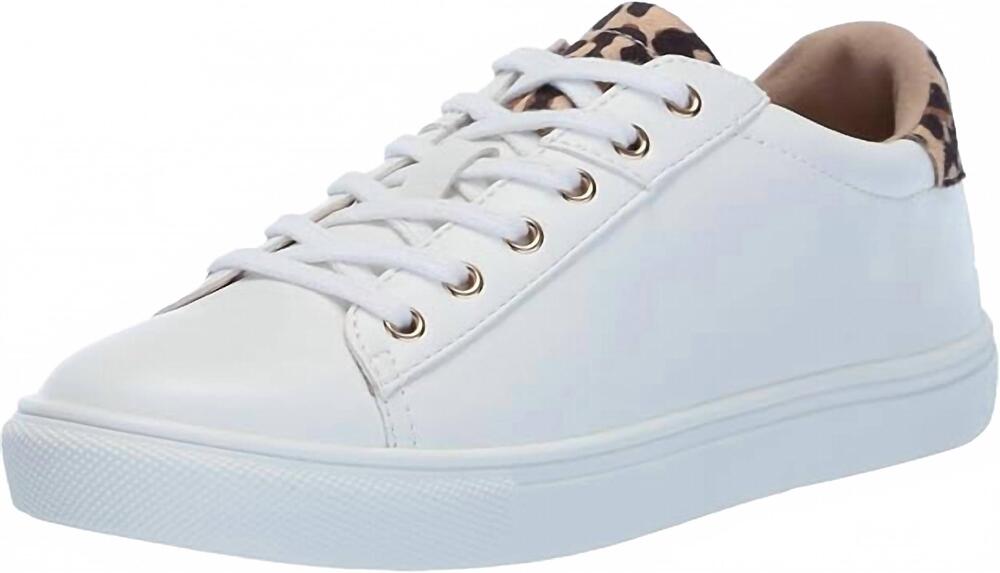 NEW MIA SHOES girl's little neva sneakers in white/leopard